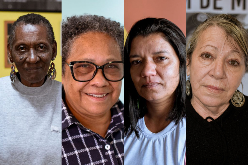 Foto mostra rostos de Dona Zilda, Miriam, Cris e Márcia