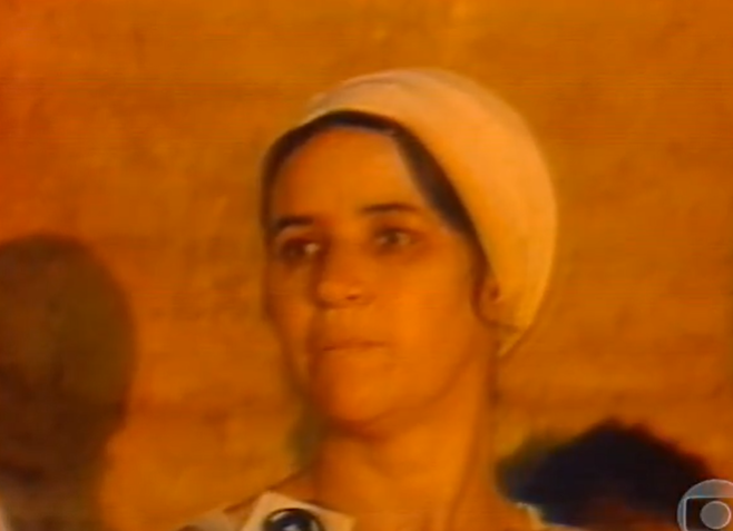 Foto mostra Maria Gabriela Ferreira em entrevista à TV Globo em 1987. Ela foi a primeira vítima fatal do acidente com o Césio-137.
